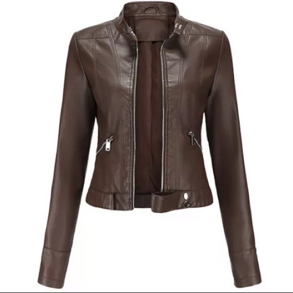 🎉New Fall Fashion Motto Biker PU Leather Jacket - Picture 2 of 12